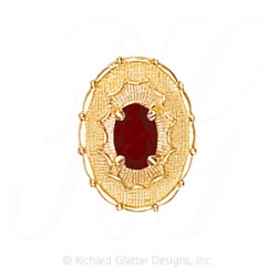 GS438 G - 14 Karat Gold Garnet Slide 